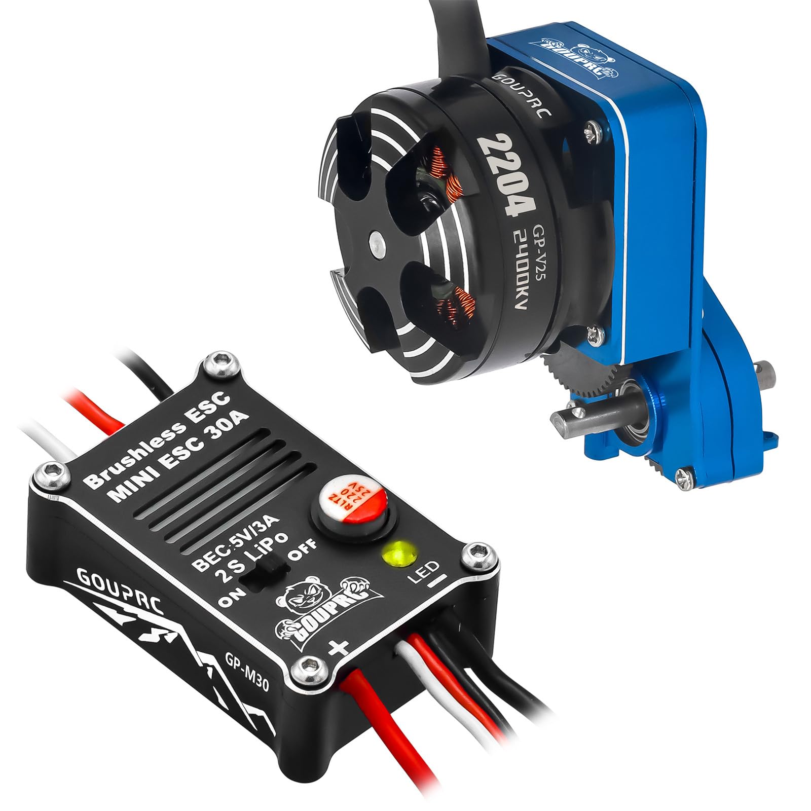 Amazon.co.jp: GOUPRC 2204 2400KV ブラシレスアウトランナーモーター
